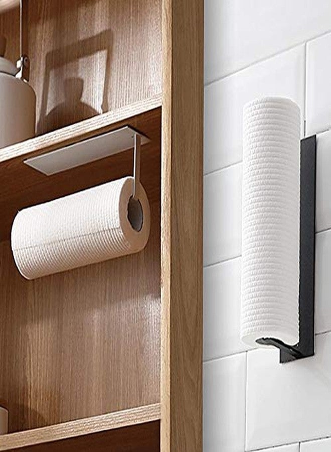 Homava Self-Adhesive Metal Bathroom Towel Bar Wall Hanging Toilet Paper Dispenser | Black |12 X 10 X 10 CM | - Image 3